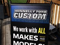 A-frame with coroplast insert  Designed and produced at SURE Print for Donnelly Ford